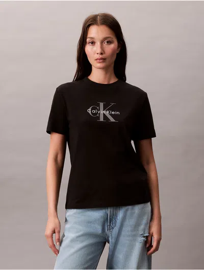 Calvin Klein Jeans Est.1978 Calvin Klein Women's Monogram Logo Tee In Black