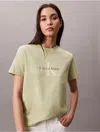 Calvin Klein Jeans Est.1978 Calvin Klein Women's Monogram Logo Tee In Green