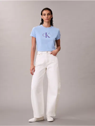 Calvin Klein Jeans Est.1978 Calvin Klein Women's Monogram Logo Tee In Blue