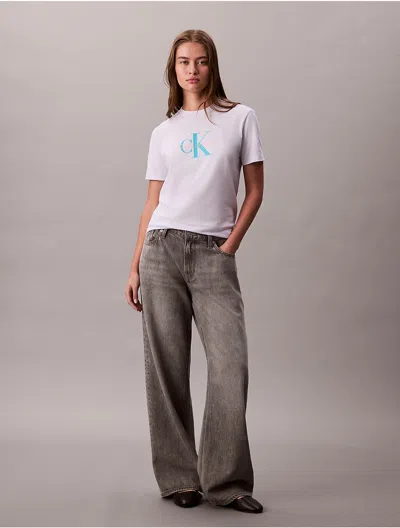 Calvin Klein Jeans Est.1978 Calvin Klein Women's Monogram Logo Tee In White