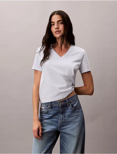 Calvin Klein Jeans Est.1978 Calvin Klein Women's Monogram V-neck T-shirt In Blue