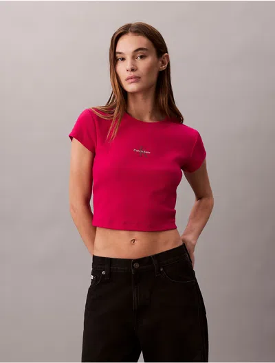 Calvin Klein Jeans Est.1978 Calvin Klein Women's Monologo Baby Tee In Pink