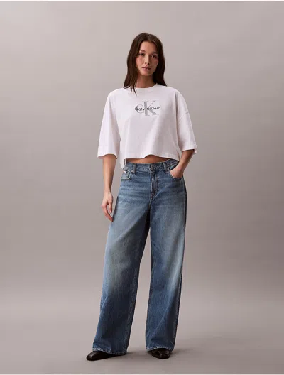 Calvin Klein Jeans Est.1978 Calvin Klein Women's Monologo Cropped Boxy T-shirt In Multi
