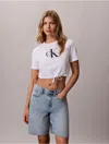 Calvin Klein Jeans Est.1978 Calvin Klein Women's Monologo Cropped T-shirt In Bright White