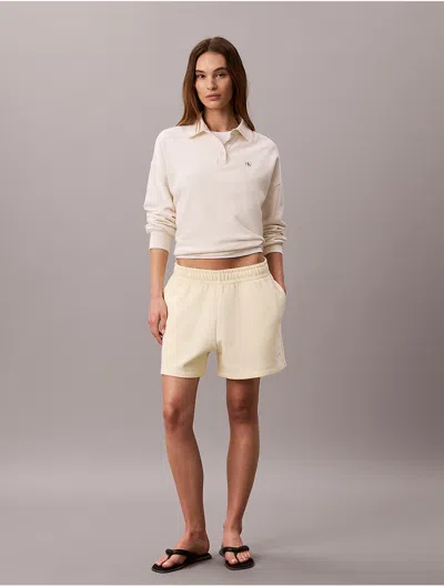 Calvin Klein Jeans Est.1978 Calvin Klein Women's Monologo Fleece Pull-on Shorts In Neutral