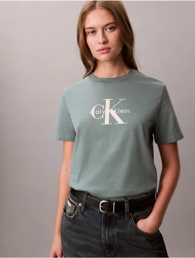Calvin Klein Jeans Est.1978 Calvin Klein Women's Monologo Tee In Green