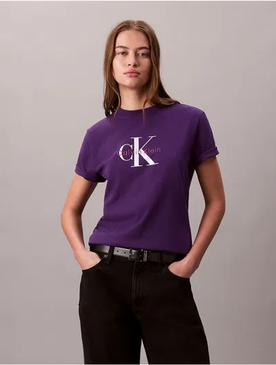 Calvin Klein Jeans Est.1978 Calvin Klein Women's Monologo Tee In Purple