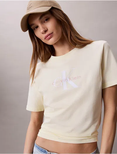 Calvin Klein Jeans Est.1978 Calvin Klein Women's Monologo Tee In Yellow