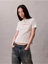 Calvin Klein Jeans Est.1978 Calvin Klein Women's New York City Logo Graphic Slim T-shirt In White