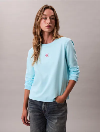 Calvin Klein Jeans Est.1978 Calvin Klein Women's Ombre Logo Graphic Classic T-shirt In Blue