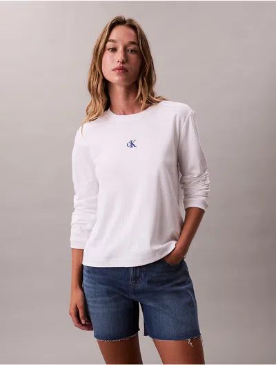 Calvin Klein Jeans Est.1978 Calvin Klein Women's Ombre Logo Graphic Classic T-shirt In White