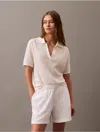 Calvin Klein Jeans Est.1978 Calvin Klein Women's Open Knit Relaxed Polo Sweater