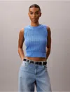 Calvin Klein Jeans Est.1978 Calvin Klein Women's Open Stitch Sweater Tank In Marina