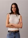 Calvin Klein Jeans Est.1978 Calvin Klein Women's Open Stitch Sweater Tank In Tofu