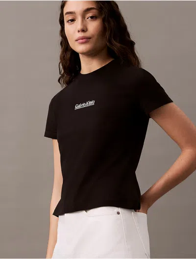 Calvin Klein Jeans Est.1978 Calvin Klein Women's Overlap Logo Slim T-shirt In Black
