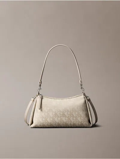 Calvin Klein Jeans Est.1978 Calvin Klein Women's Pleat Monogram Logo Shoulder Bag In Brown