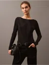 Calvin Klein Jeans Est.1978 Calvin Klein Women's Plisse Low Back Slim T-shirt In Black