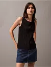 Calvin Klein Jeans Est.1978 Calvin Klein Women's Plisse Tank Top In Black