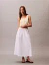 Calvin Klein Jeans Est.1978 Calvin Klein Women's Poplin Midi Skirt In White