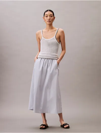 Calvin Klein Jeans Est.1978 Calvin Klein Women's Poplin Midi Skirt In Gray