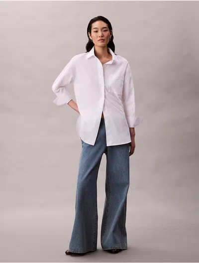 Calvin Klein Jeans Est.1978 Calvin Klein Women's Poplin Relaxed Button-down Shirt In White