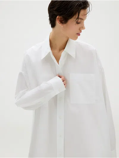 Calvin Klein Jeans Est.1978 Calvin Klein Women's Poplin Relaxed Shirt Dress In White