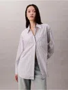 Calvin Klein Jeans Est.1978 Calvin Klein Women's Poplin Striped Relaxed Button-down Shirt In Multi