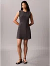 Calvin Klein Jeans Est.1978 Calvin Klein Women's Quarter Zip A-line Mini Dress In Black
