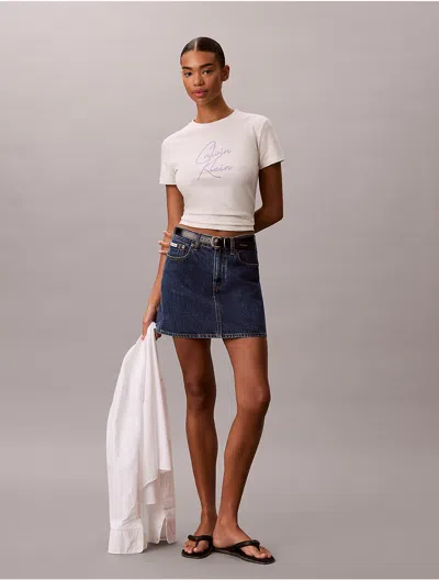 Calvin Klein Jeans Est.1978 Calvin Klein Women's Raised Script Logo Graphic Slim T-shirt In Multi