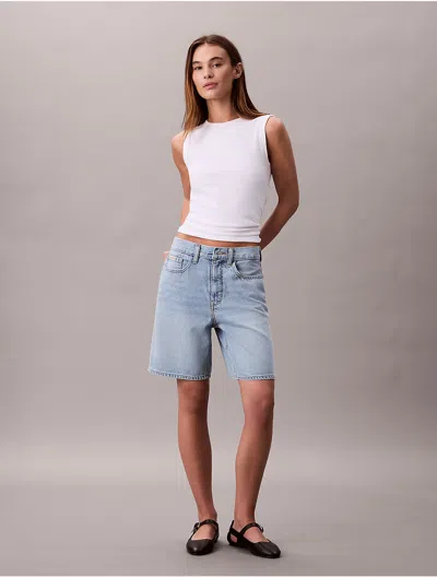 Calvin Klein Jeans Est.1978 Calvin Klein Women's Relaxed Bermuda Denim Shorts In Blue