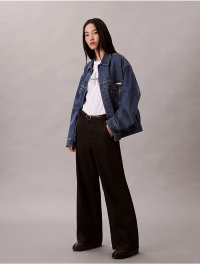 Calvin Klein Jeans Est.1978 Calvin Klein Women's Relaxed Denim Trucker Jacket In Blue