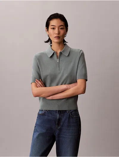 Calvin Klein Jeans Est.1978 Calvin Klein Women's Relaxed Knit Polo Sweater