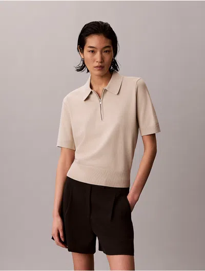 Calvin Klein Jeans Est.1978 Calvin Klein Women's Relaxed Knit Polo Sweater