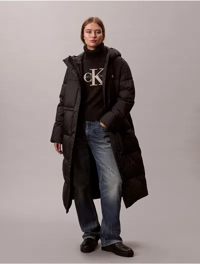 Calvin Klein Jeans Est.1978 Calvin Klein Women's Relaxed Long Puffer Jacket In Brown
