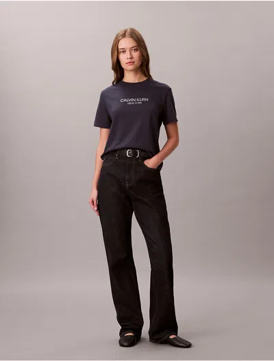 Calvin Klein Jeans Est.1978 Calvin Klein Women's Rhinestone Logo Graphic Classic T-shirt In Purple