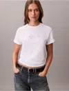 Calvin Klein Jeans Est.1978 Calvin Klein Women's Rhinestone Logo Graphic Classic T-shirt In White