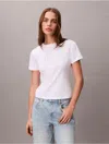 Calvin Klein Jeans Est.1978 Calvin Klein Women's Rhinestone Monogram Slim T-shirt In White