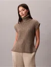 Calvin Klein Jeans Est.1978 Calvin Klein Women's Ribbed Relaxed Sleeveless Sweater In Brown
