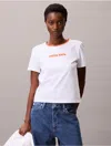 Calvin Klein Jeans Est.1978 Calvin Klein Women's Round Logo Graphic Classic T-shirt In White