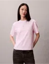 Calvin Klein Jeans Est.1978 Calvin Klein Women's Script Foil Logo Graphic Boxy T-shirt In Neutral