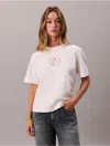 Calvin Klein Jeans Est.1978 Calvin Klein Women's Script Foil Logo Graphic Boxy T-shirt In White