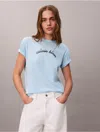 Calvin Klein Jeans Est.1978 Calvin Klein Women's Script Logo Graphic Boxy T-shirt In Blue