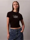 Calvin Klein Jeans Est.1978 Calvin Klein Women's Script Logo Graphic Slim T-shirt In Black