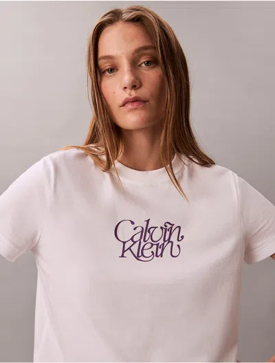 Calvin Klein Jeans Est.1978 Calvin Klein Women's Script Logo Graphic Slim T-shirt In White