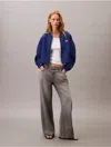 Calvin Klein Jeans Est.1978 Calvin Klein Women's Scuba Cropped Relaxed Bomber Jacket In Blue