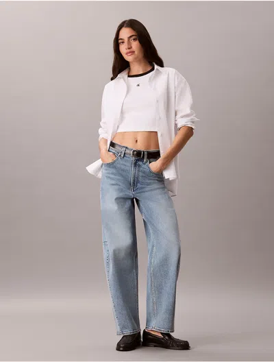 Calvin Klein Jeans Est.1978 Calvin Klein Women's Seamed Barrel Jeans In Light Range