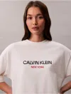 Calvin Klein Jeans Est.1978 Calvin Klein Women's Sequin Logo Graphic Relaxed T-shirt In White