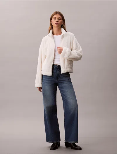 Calvin Klein Jeans Est.1978 Calvin Klein Women's Sherpa Jacket In White