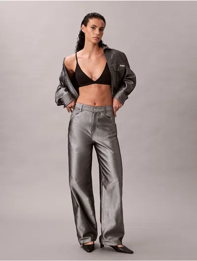 Calvin Klein Jeans Est.1978 Calvin Klein Women's Shine Barrel Fit Jeans In Metallic