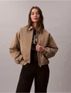 Calvin Klein Jeans Est.1978 Calvin Klein Women's Shine Insulated Bomber Jacket In Brown